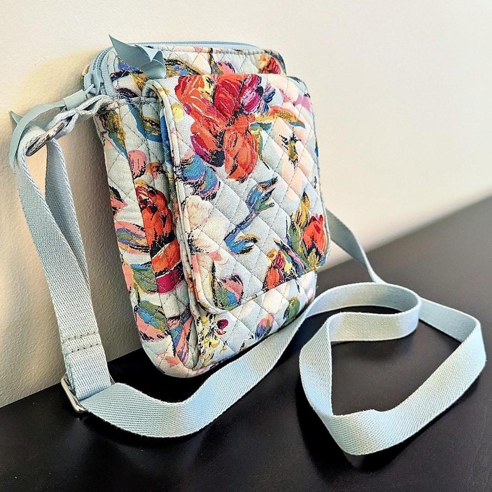 Floral Quilted Vera Bradley Crossbody Bag - Multicolor